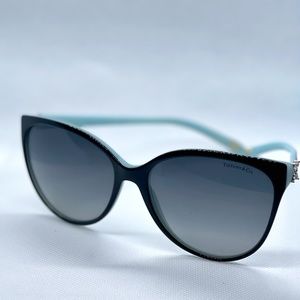 Tiffany Sunglasses Cat Eye Tiffany Blue and Black with Gems NWT